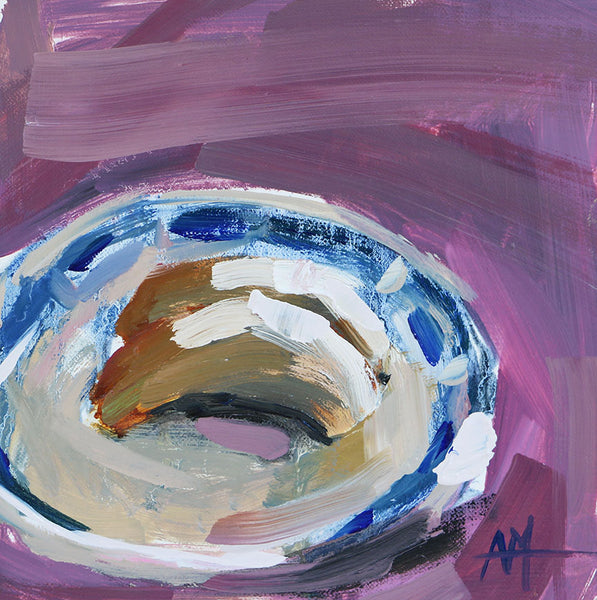 Vanilla Crescents on Dessert Plate Original Painting by Angela Moulton