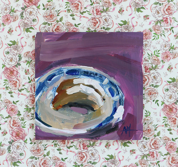 Vanilla Crescents on Dessert Plate Original Painting by Angela Moulton