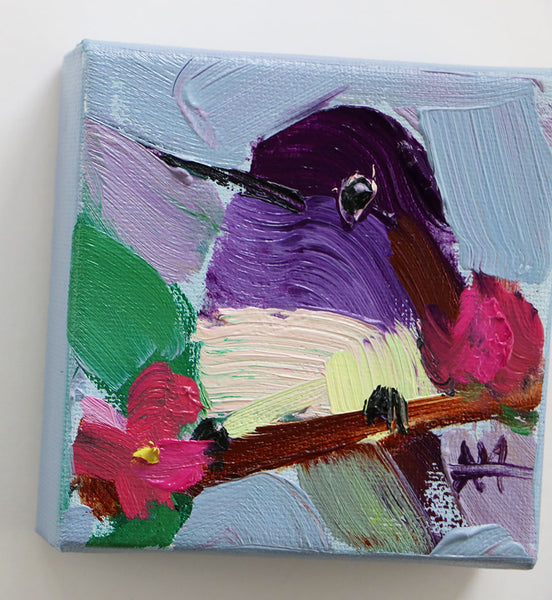 Violet Hummingbird Original Painting by Angela Moulton