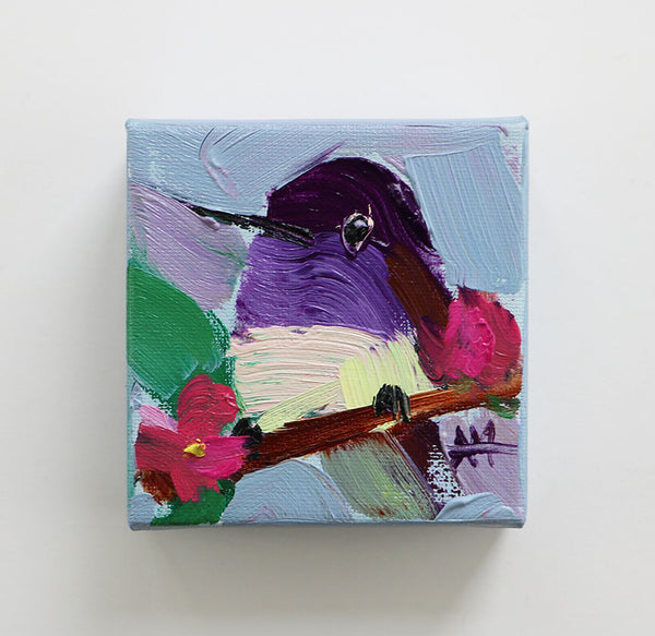 Violet Hummingbird Original Painting by Angela Moulton